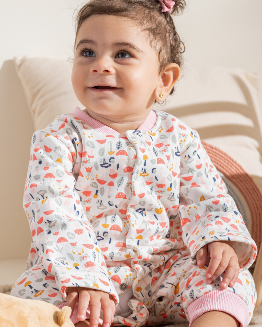 Baby Girl Printed Fleece Sleepsuit