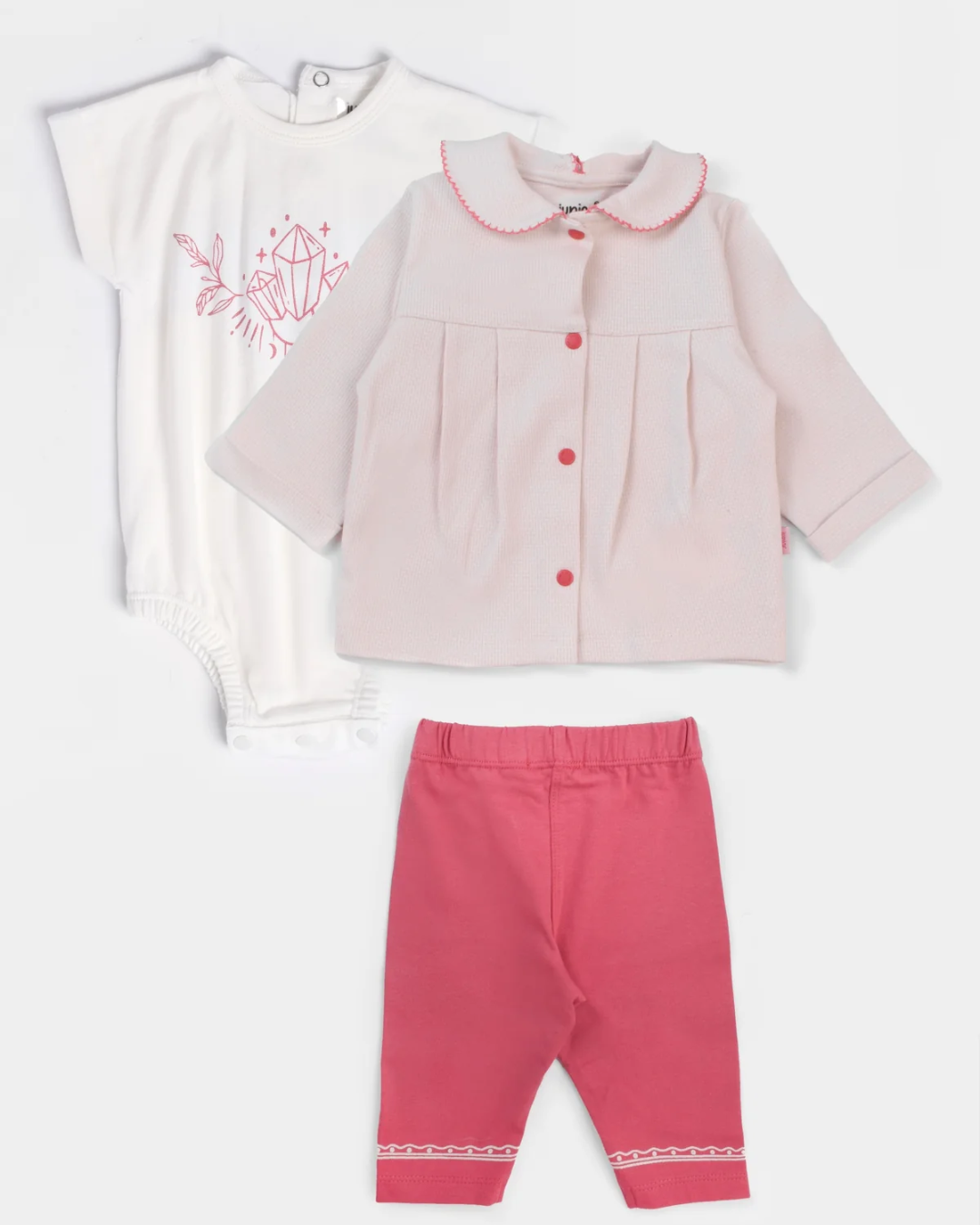 Boho Style Girls' Pajamas Printed T-shirt, Jacket and Pants