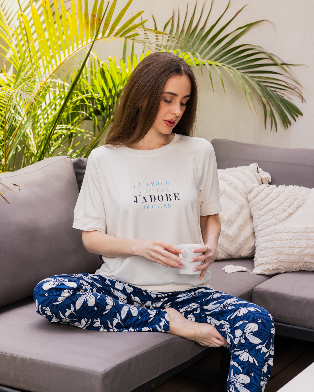 L'amour femi florals Women's cotton half-sleeved pajamas and trousers