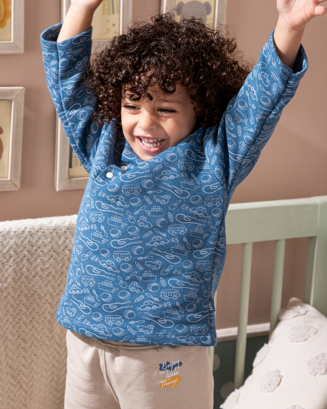 Break the rules baby boys pajamas with sleeves and printed pants