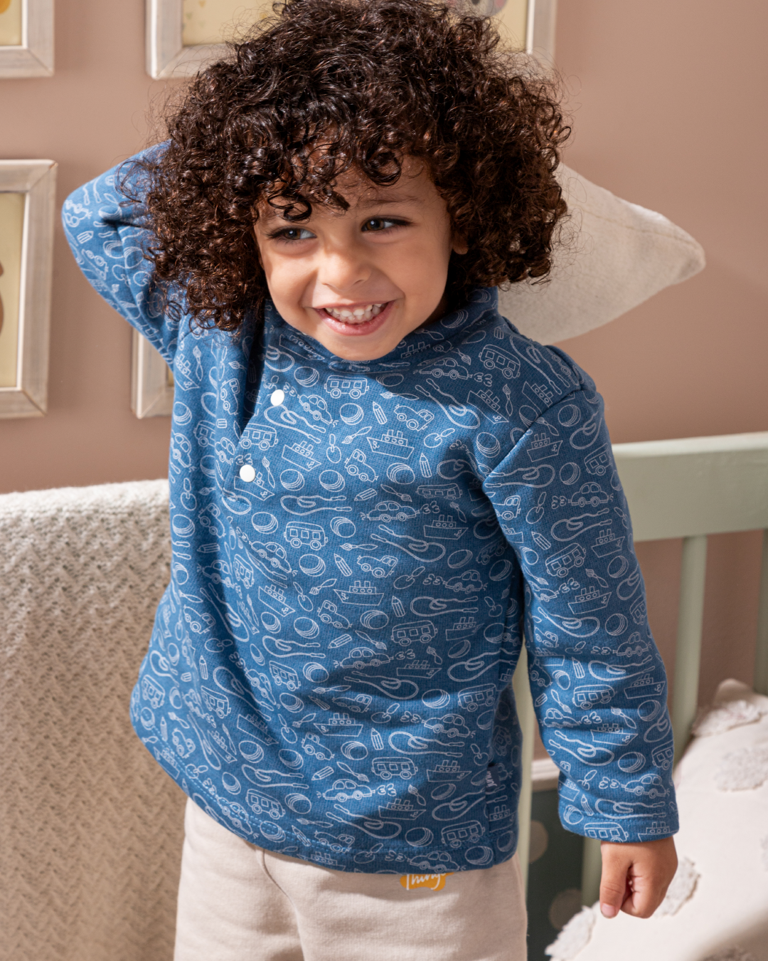 Break the rules baby boys pajamas with sleeves and printed pants