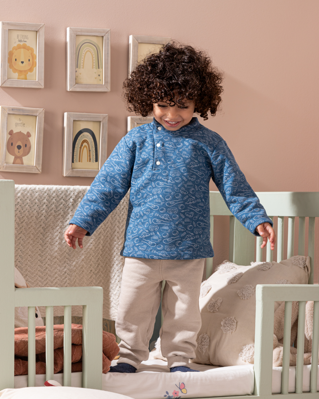 Break the rules baby boys pajamas with sleeves and printed pants