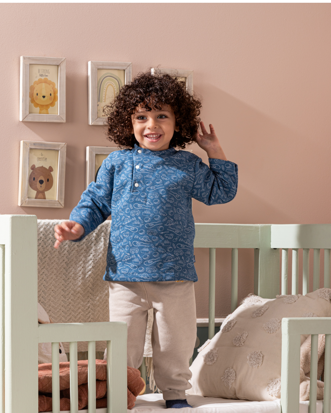 Break the rules baby boys pajamas with sleeves and printed pants