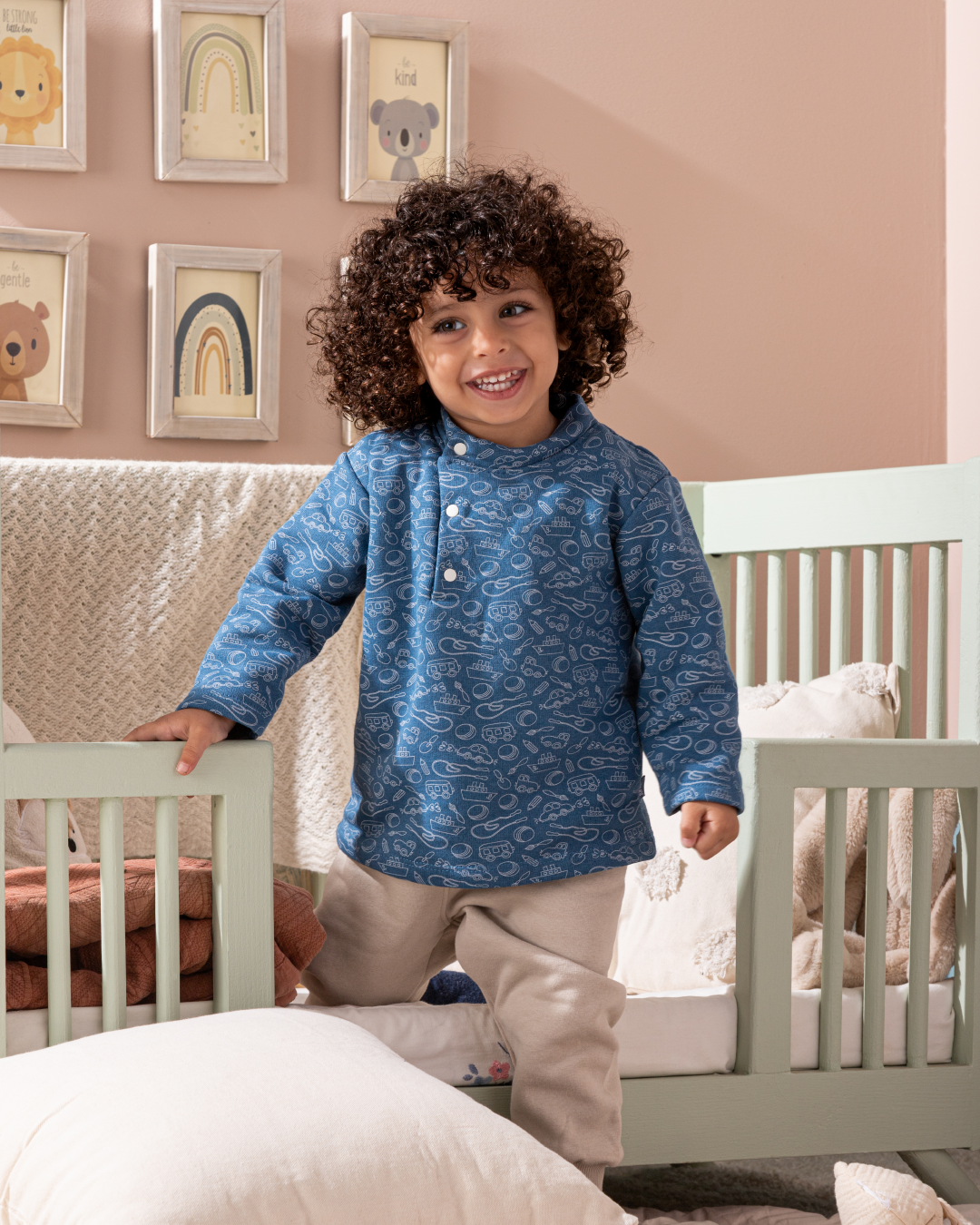 Break the rules baby boys pajamas with sleeves and printed pants