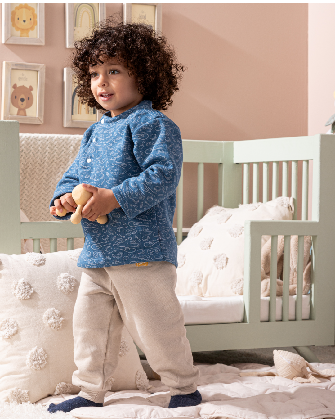 Break the rules baby boys pajamas with sleeves and printed pants