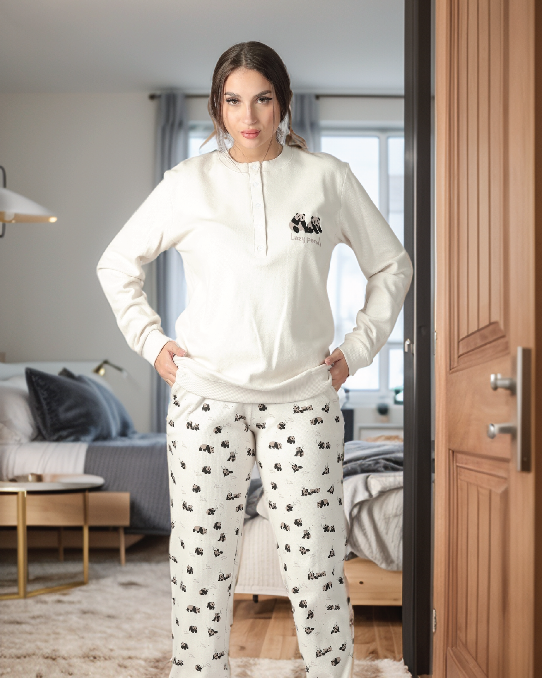 lazy panda women's pajamas panda