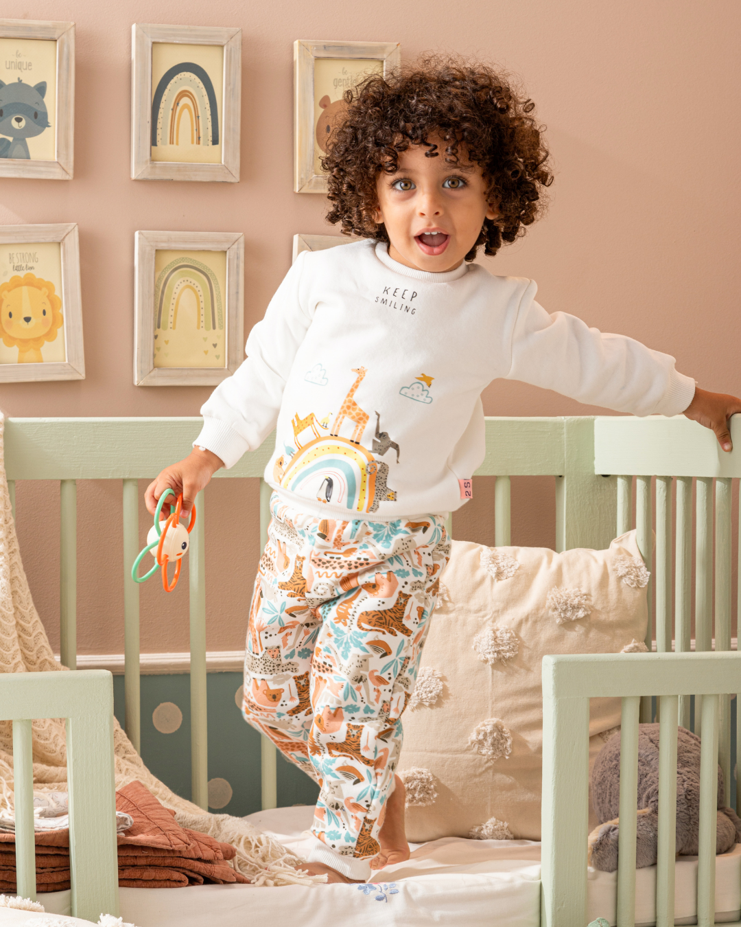 Keep Smiling Baby Boys' Pajamas, Milton Cotton