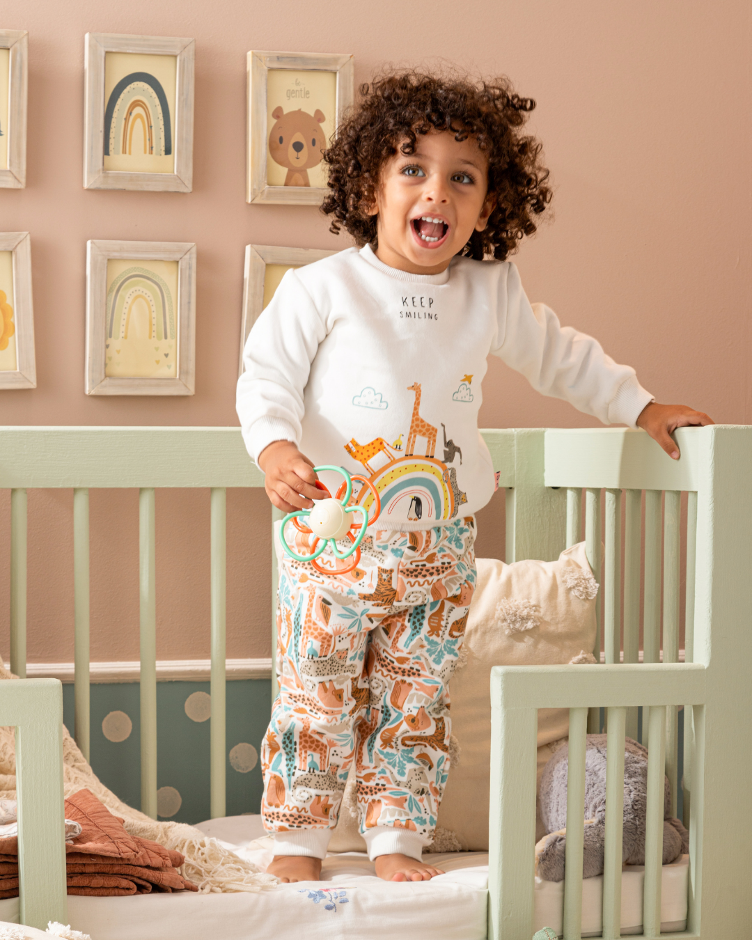 Keep Smiling Baby Boys' Pajamas, Milton Cotton