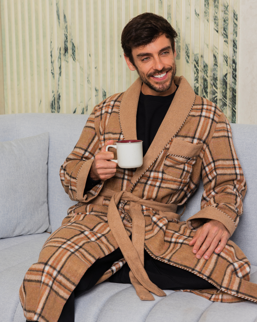 Men's checkered robe