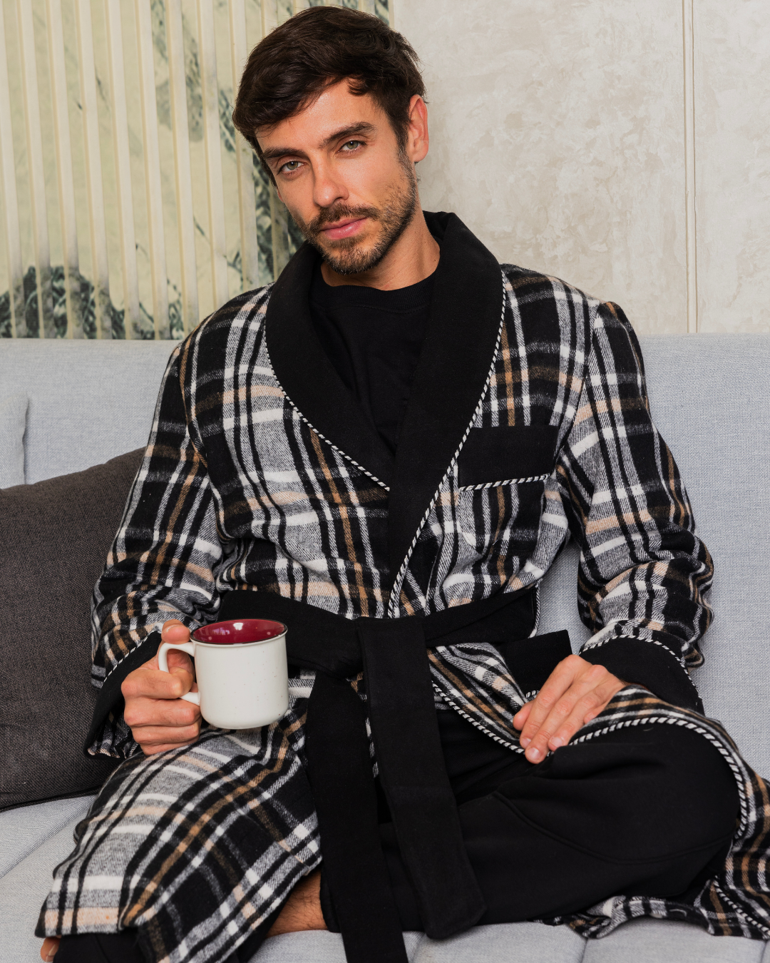 Men's checkered robe