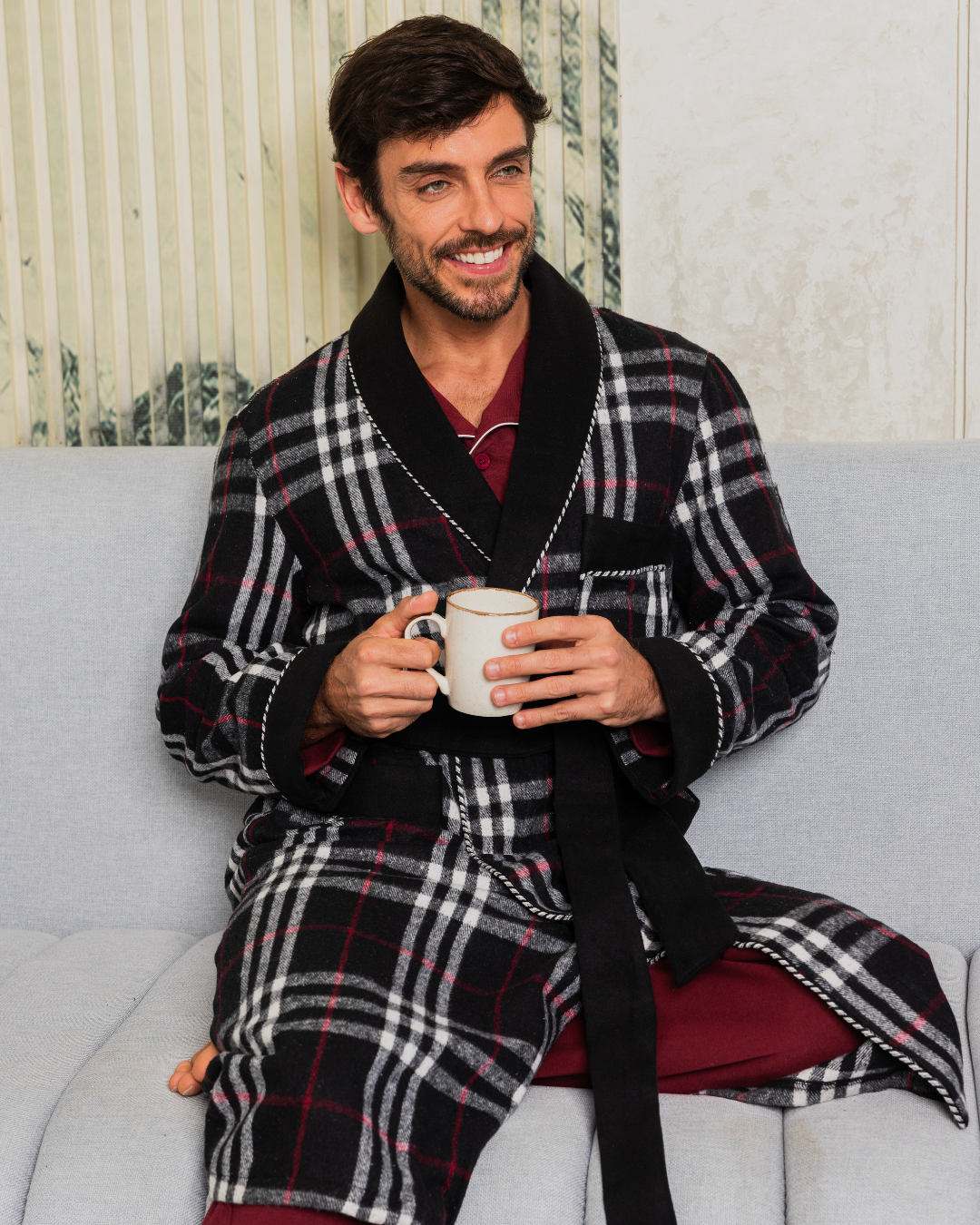 Men's checkered robe