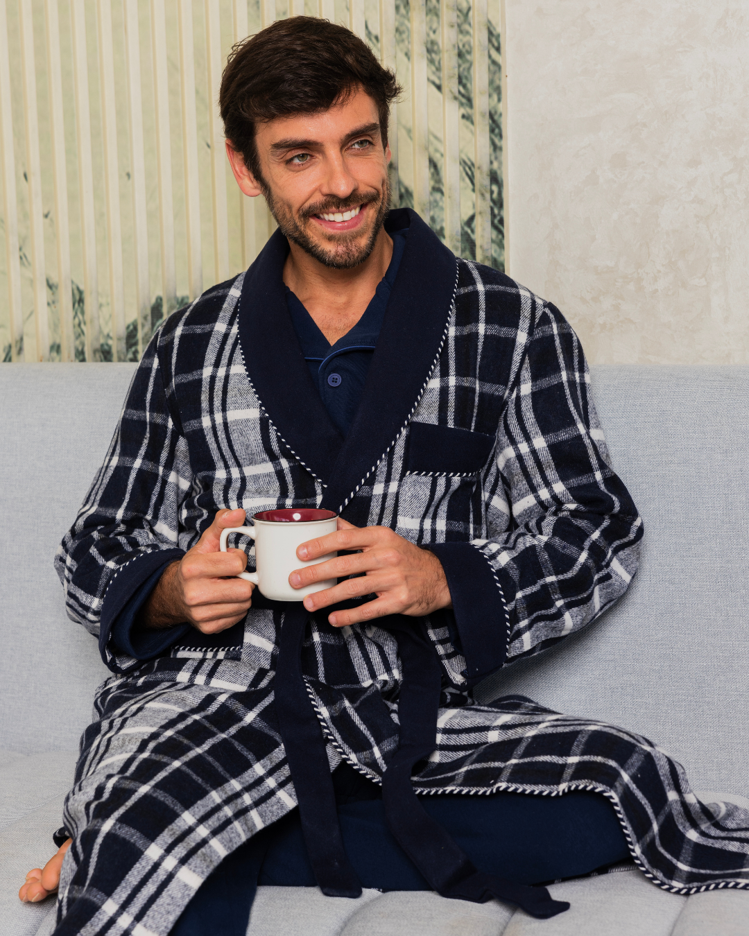 Men's checkered robe