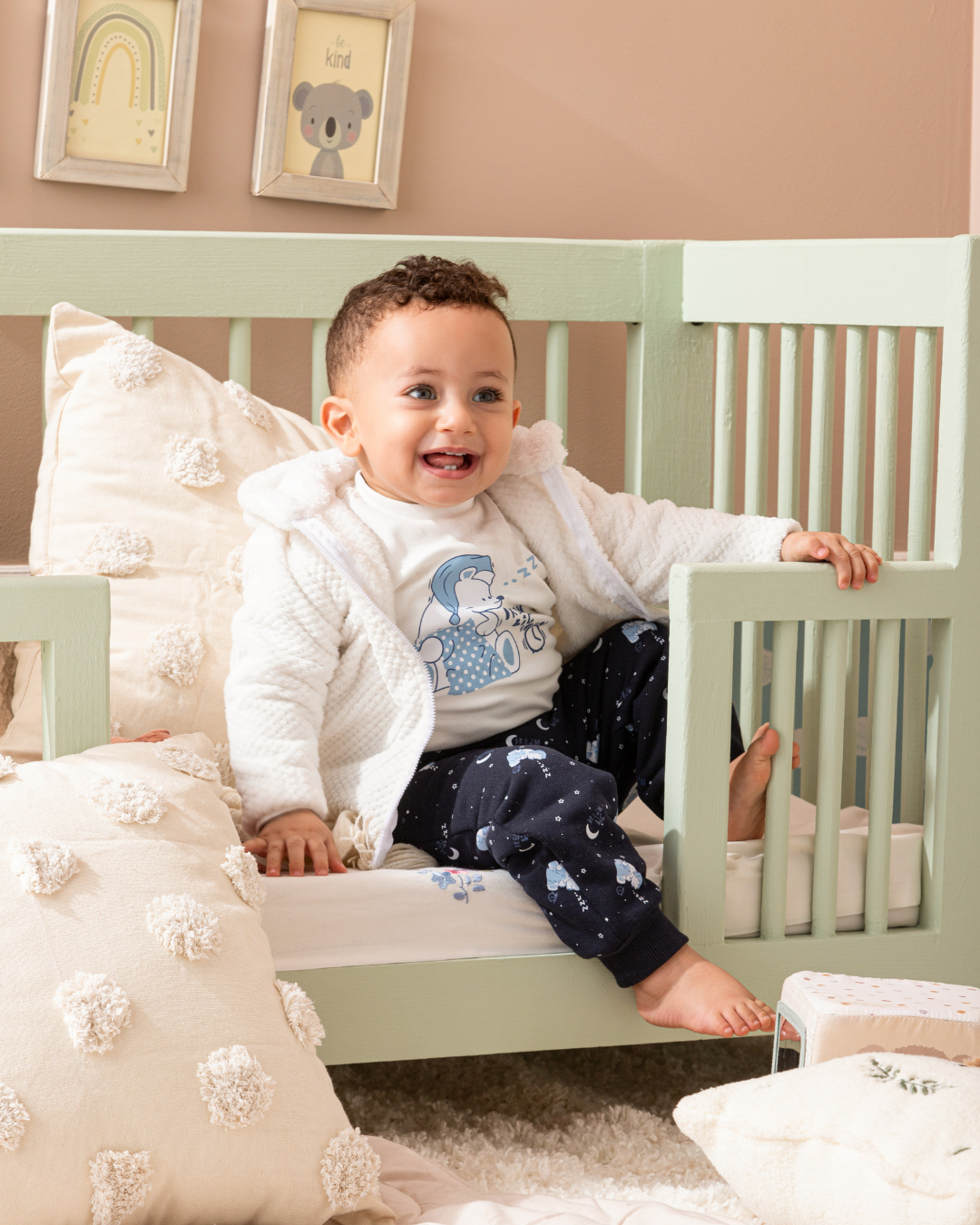 Sleepy bear baby pajamas for boys 3 pieces