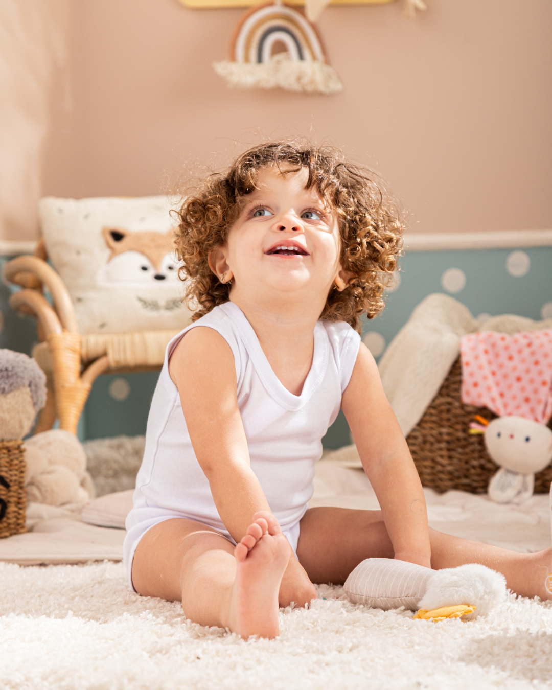 Plain white baby jumpsuit