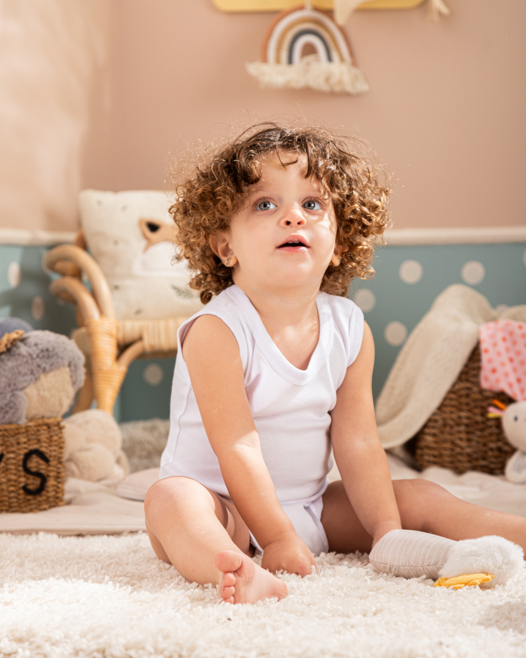 Plain white baby jumpsuit