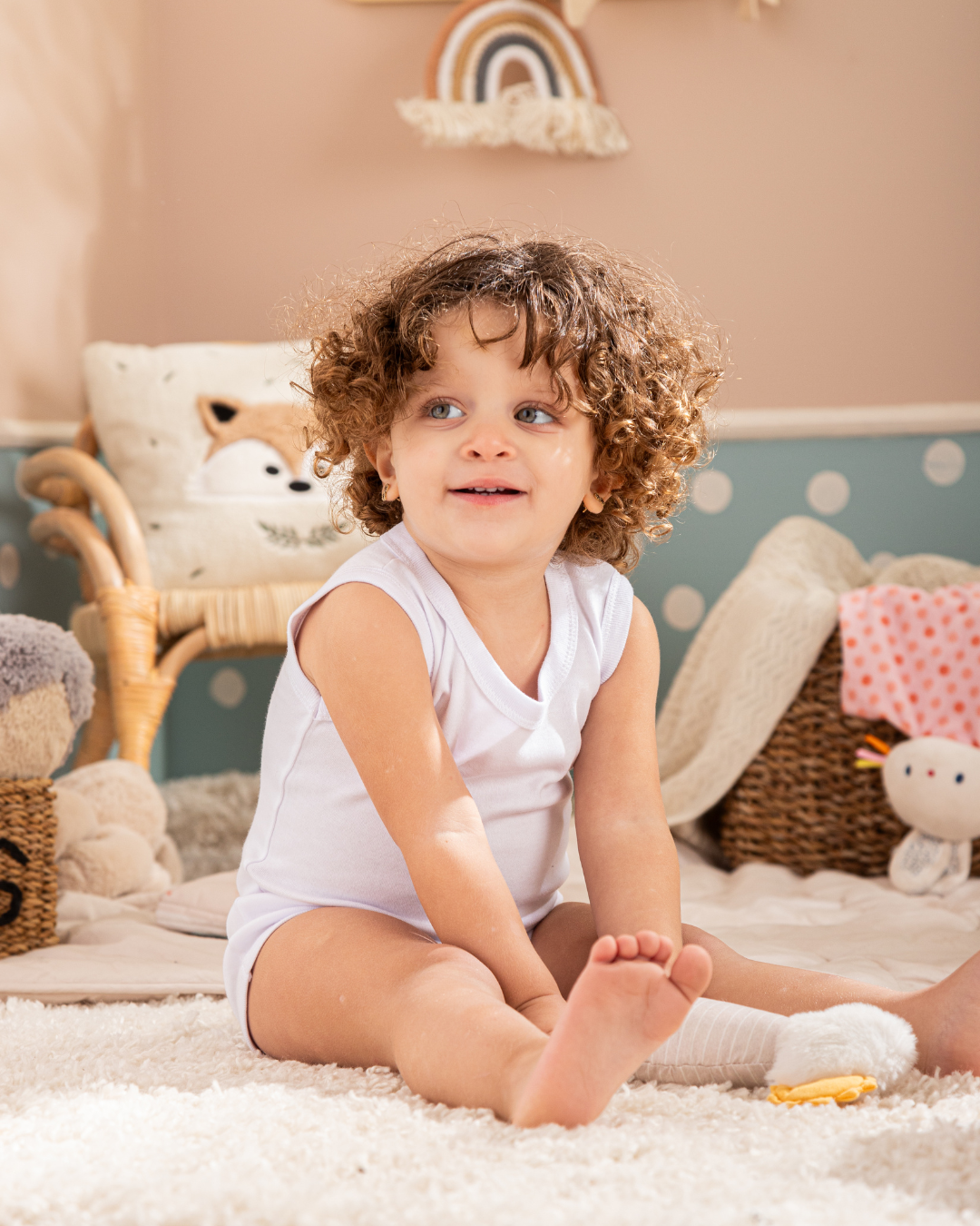 Plain white baby jumpsuit