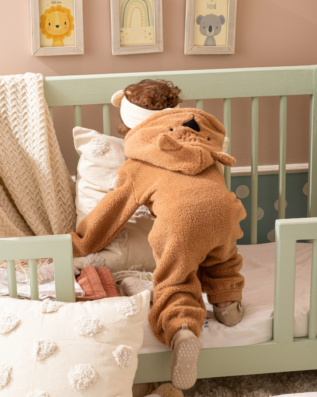 Deer Jumbsuit Baby jumpsuit with cabochon and fur zipper