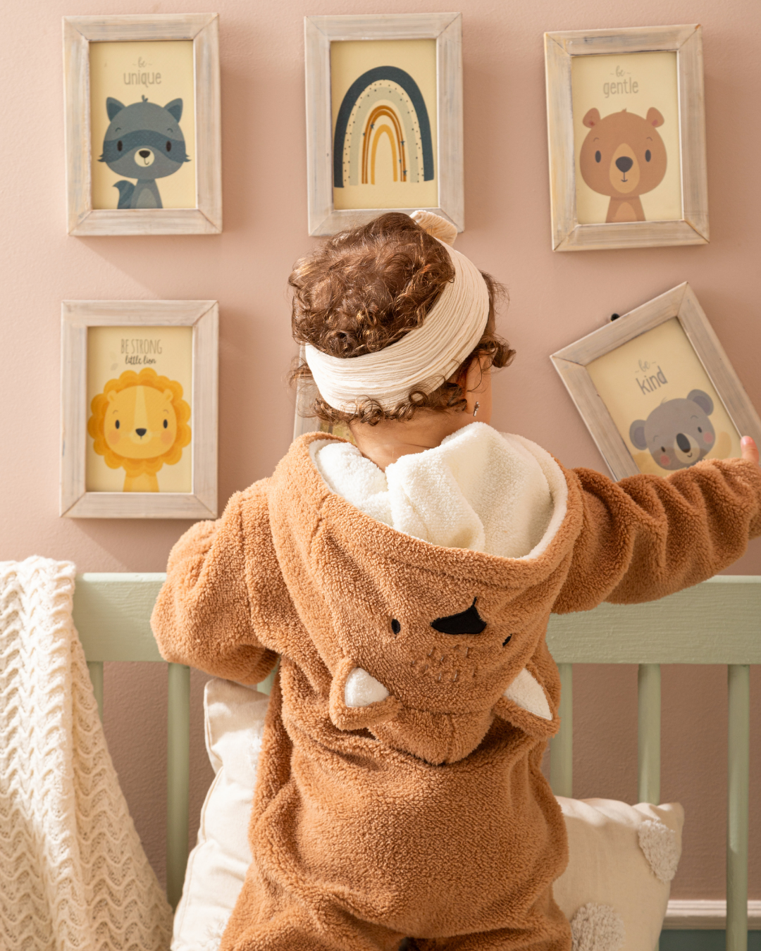 Deer Jumbsuit Baby jumpsuit with cabochon and fur zipper