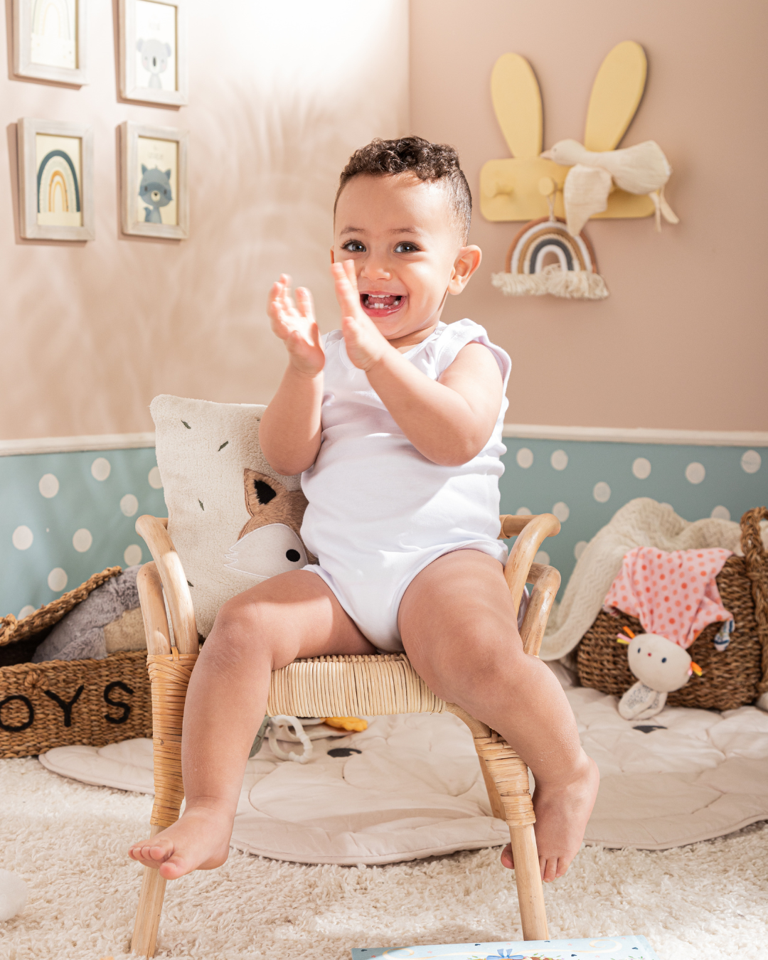 Plain white baby jumpsuit