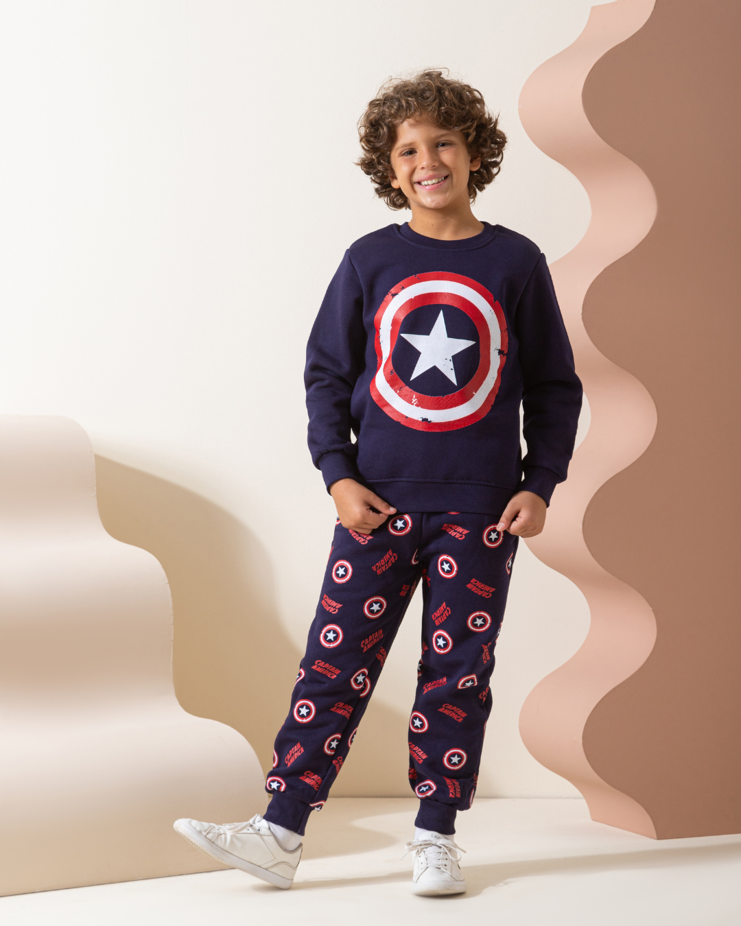 My boys' pajamas are Captain America