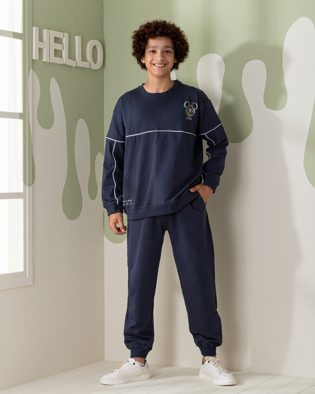 Mickey mouse phosphoric boys long sleeve pajamas