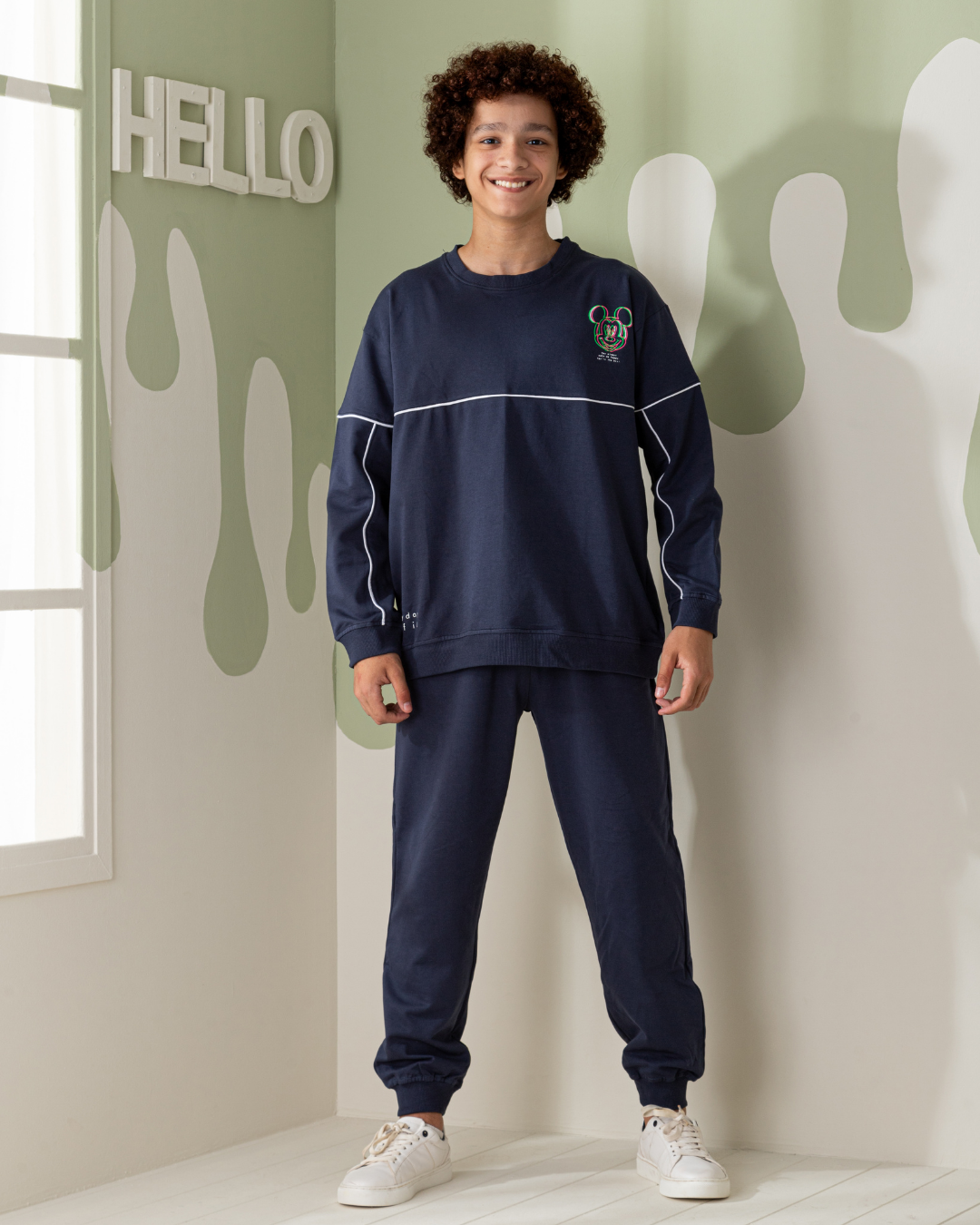 Mickey mouse phosphoric boys long sleeve pajamas