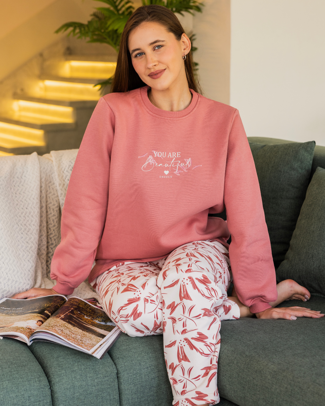 Beautiful enough women's Milton pajamas with sleeves and trousers