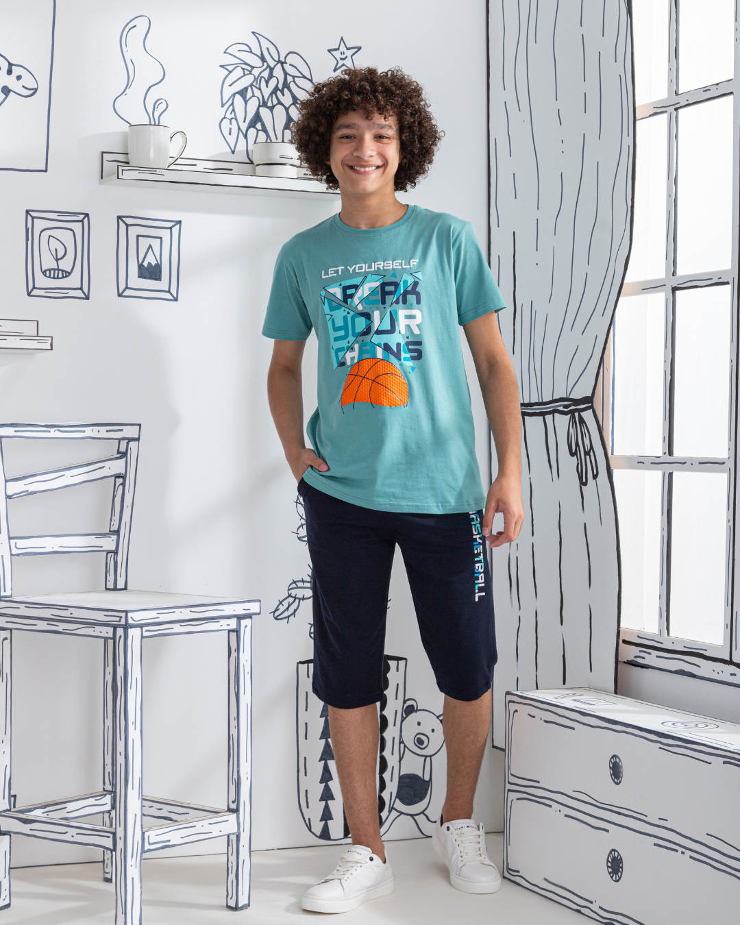 Basketball print pajamas for boys