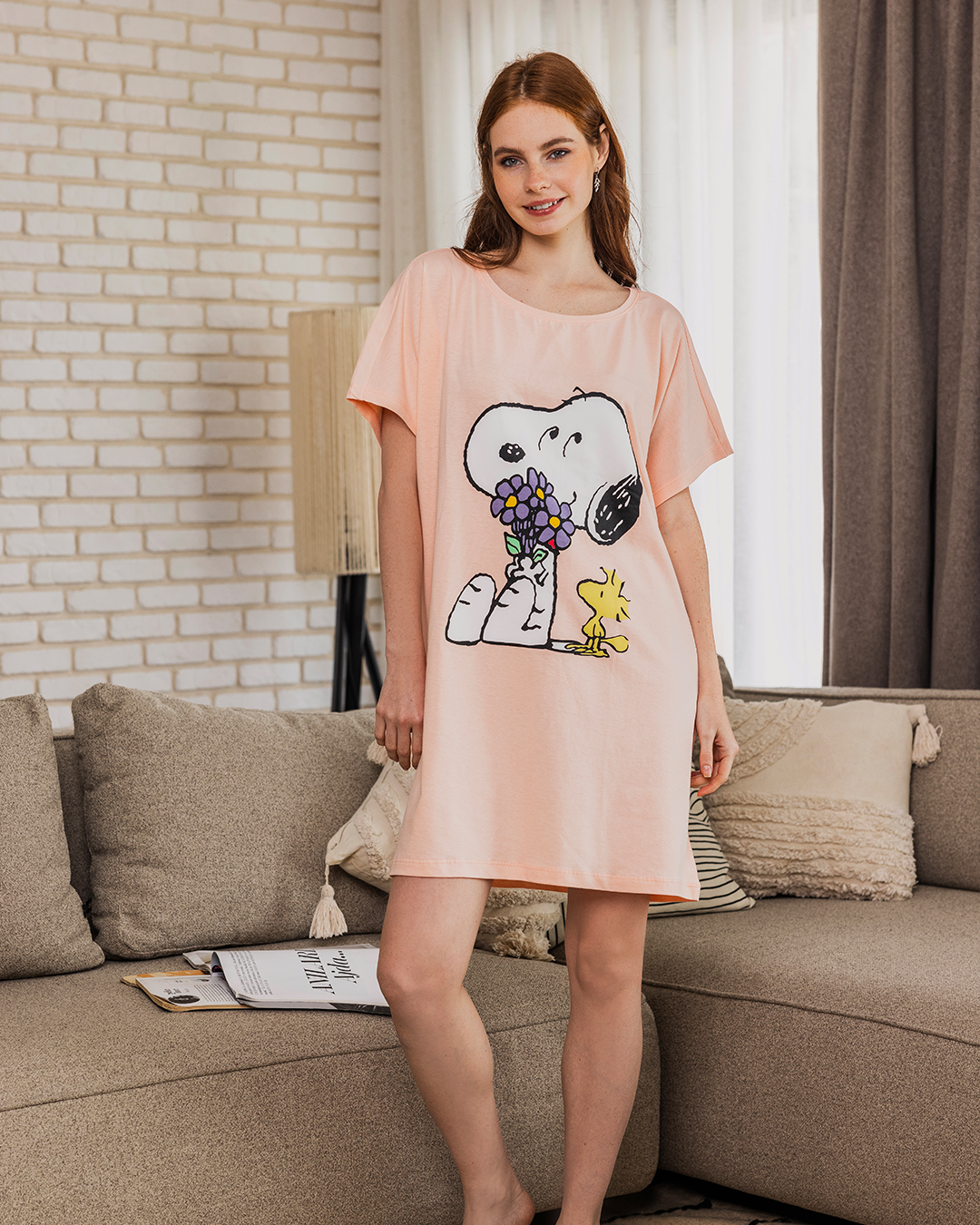 Snoopy قميص حريمي مطبوع سنوبي