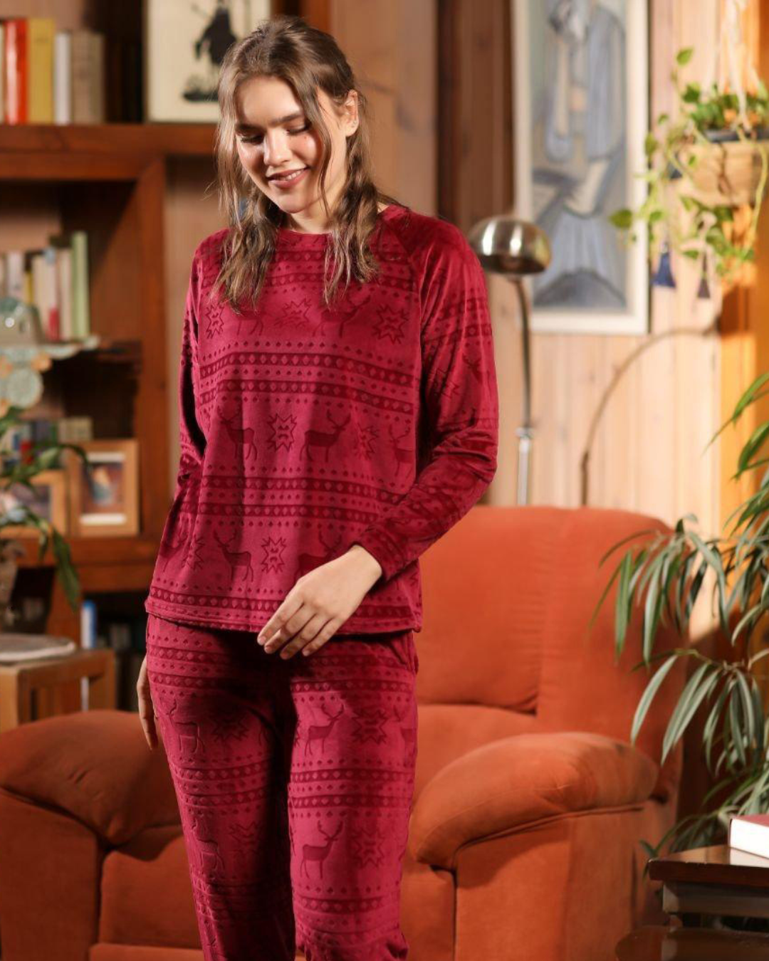 Women's Christmas deer pajamas