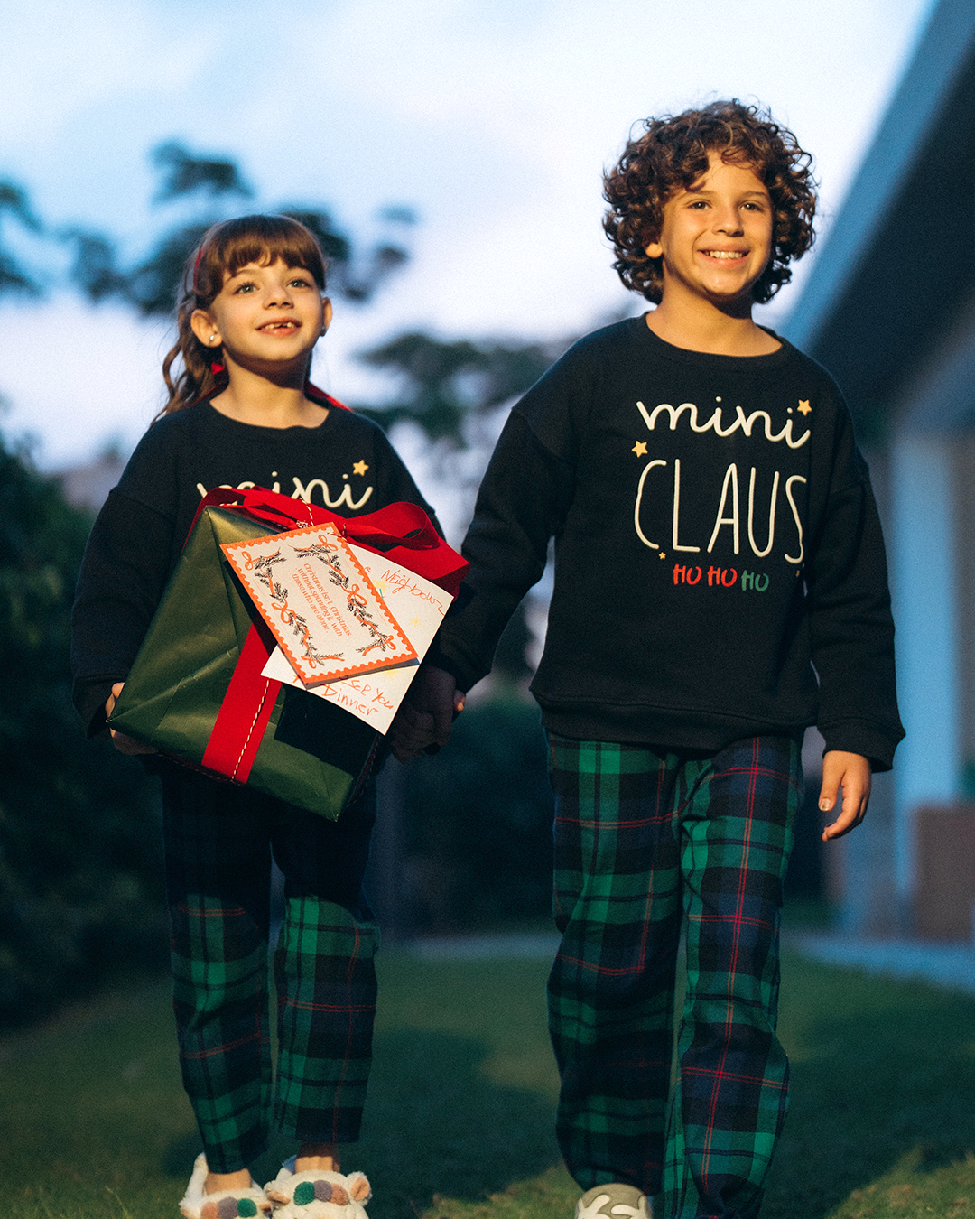 Unisex kids Christmas Pajama Printed Mini Claus