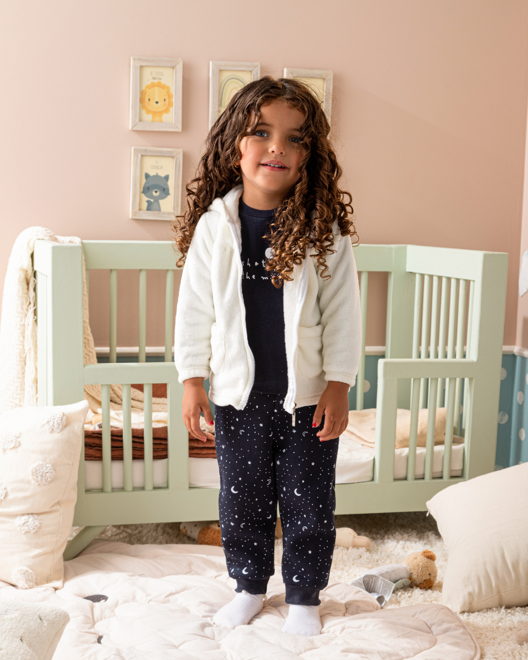 shot for the moon Baby girls pajamas, 3 pieces, polar jacket and Milton pants