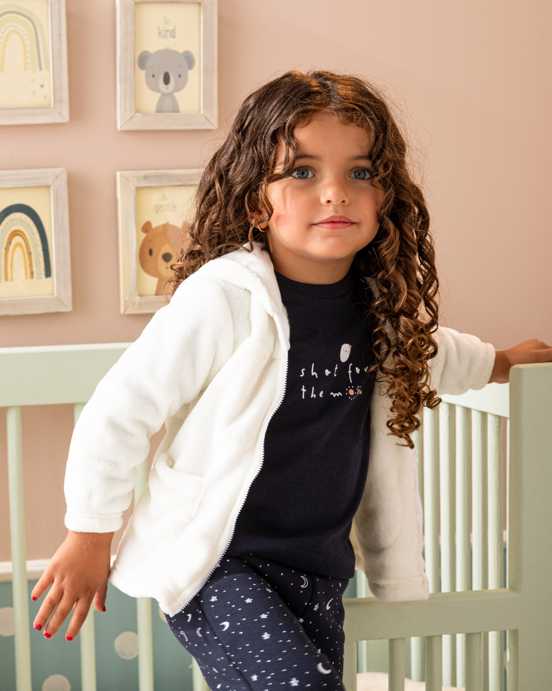 shot for the moon Baby girls pajamas, 3 pieces, polar jacket and Milton pants