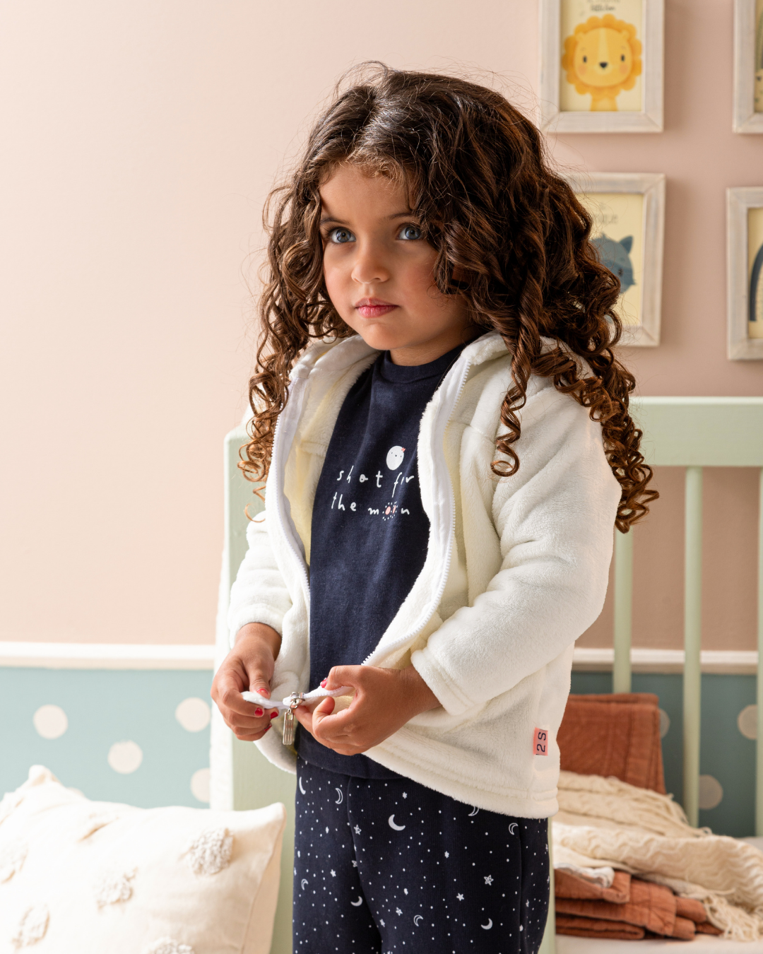 shot for the moon Baby girls pajamas, 3 pieces, polar jacket and Milton pants