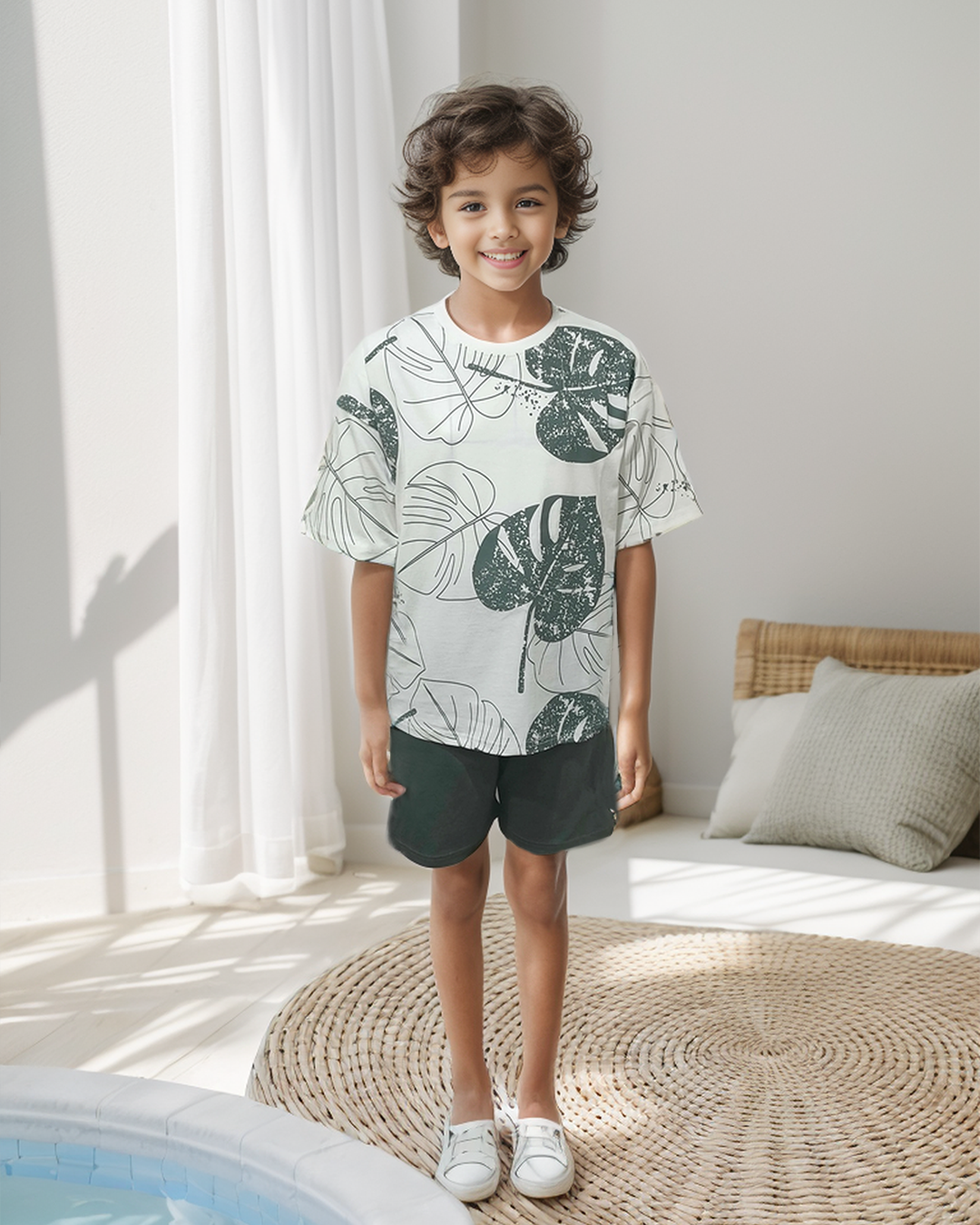 Big Tropical Leaves My children's pajamas, half sleeve