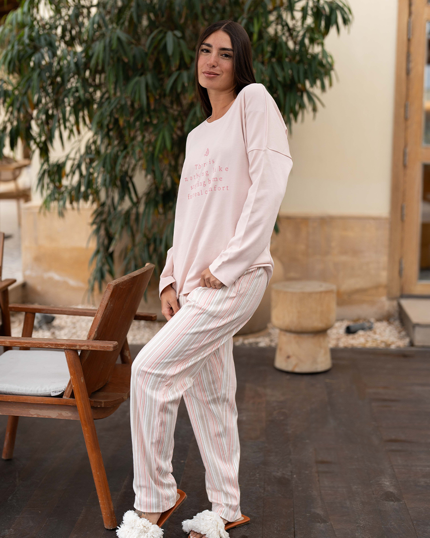 Stay home for real comfort Long sleeve pajamas for women