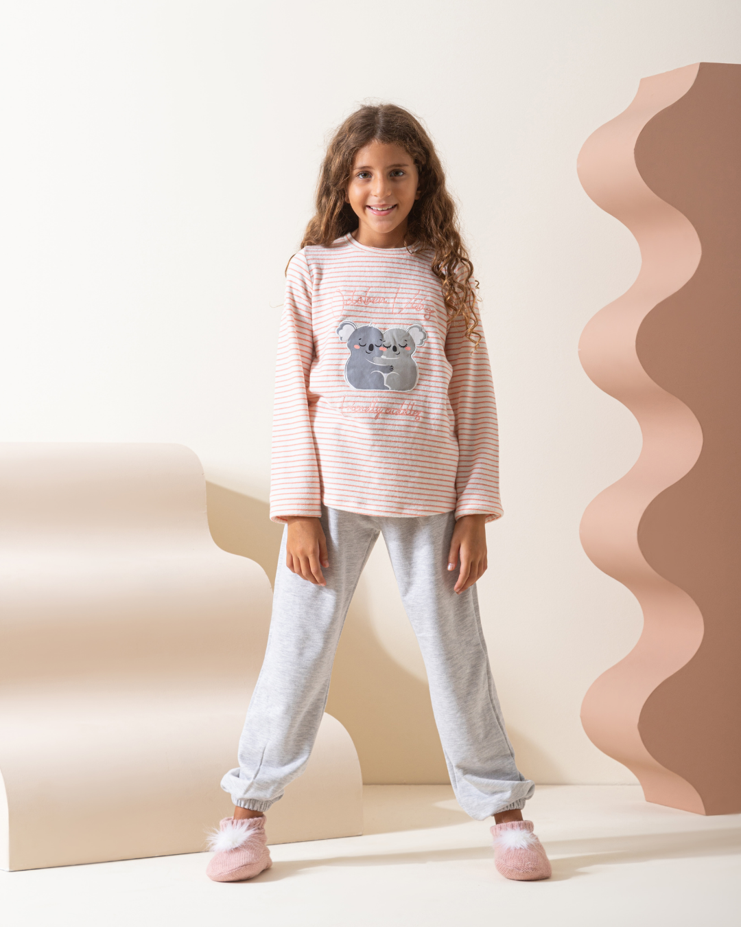 Long sleeve thermal top pajama Koala print