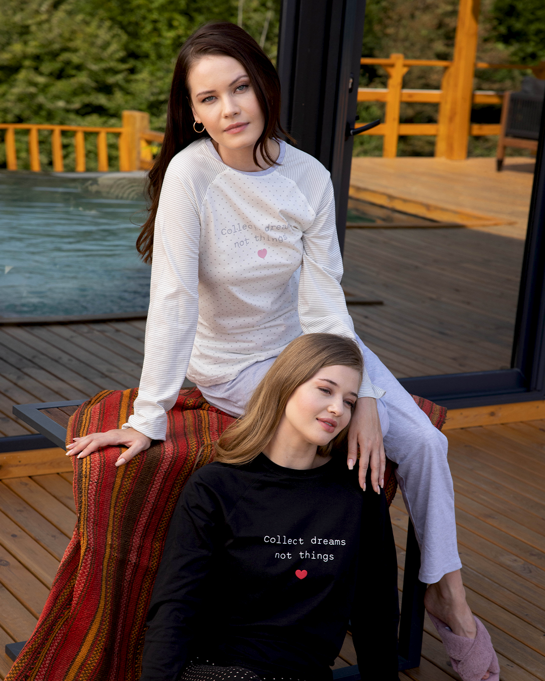 Collect dreams Thermal Polka dots pajamas for women, long sleeves