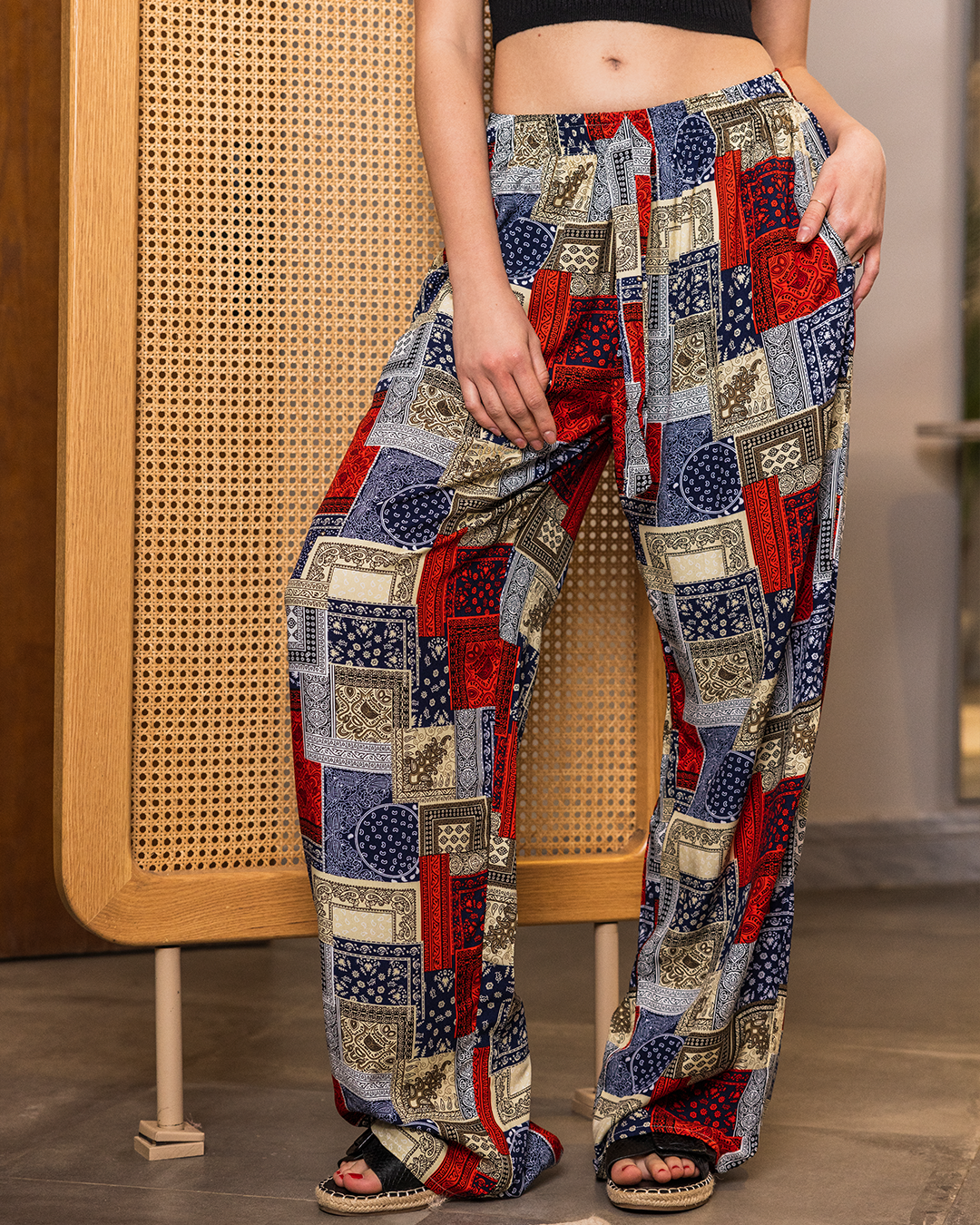 boho style women's viscose trousers