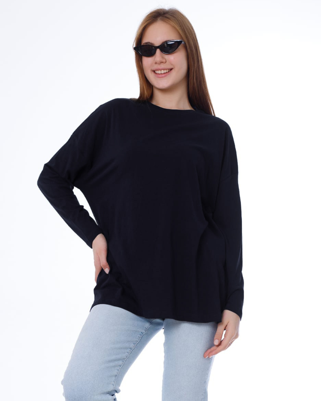 Women's plain cotton oversize T-shirt