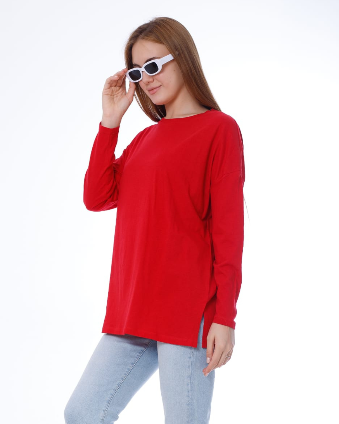 Women's plain cotton oversize T-shirt