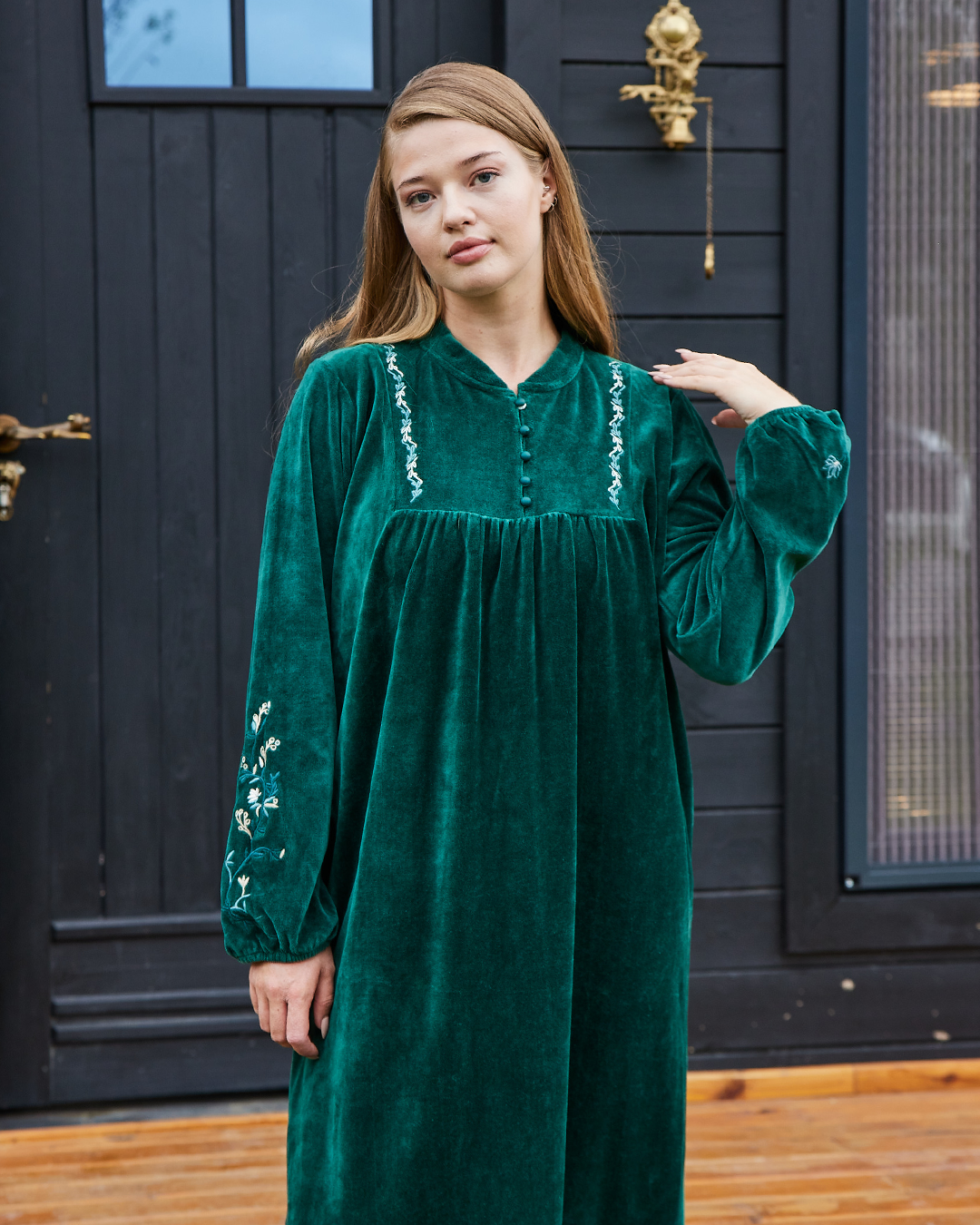 Ladies Velvet Long sleeves with embroidery