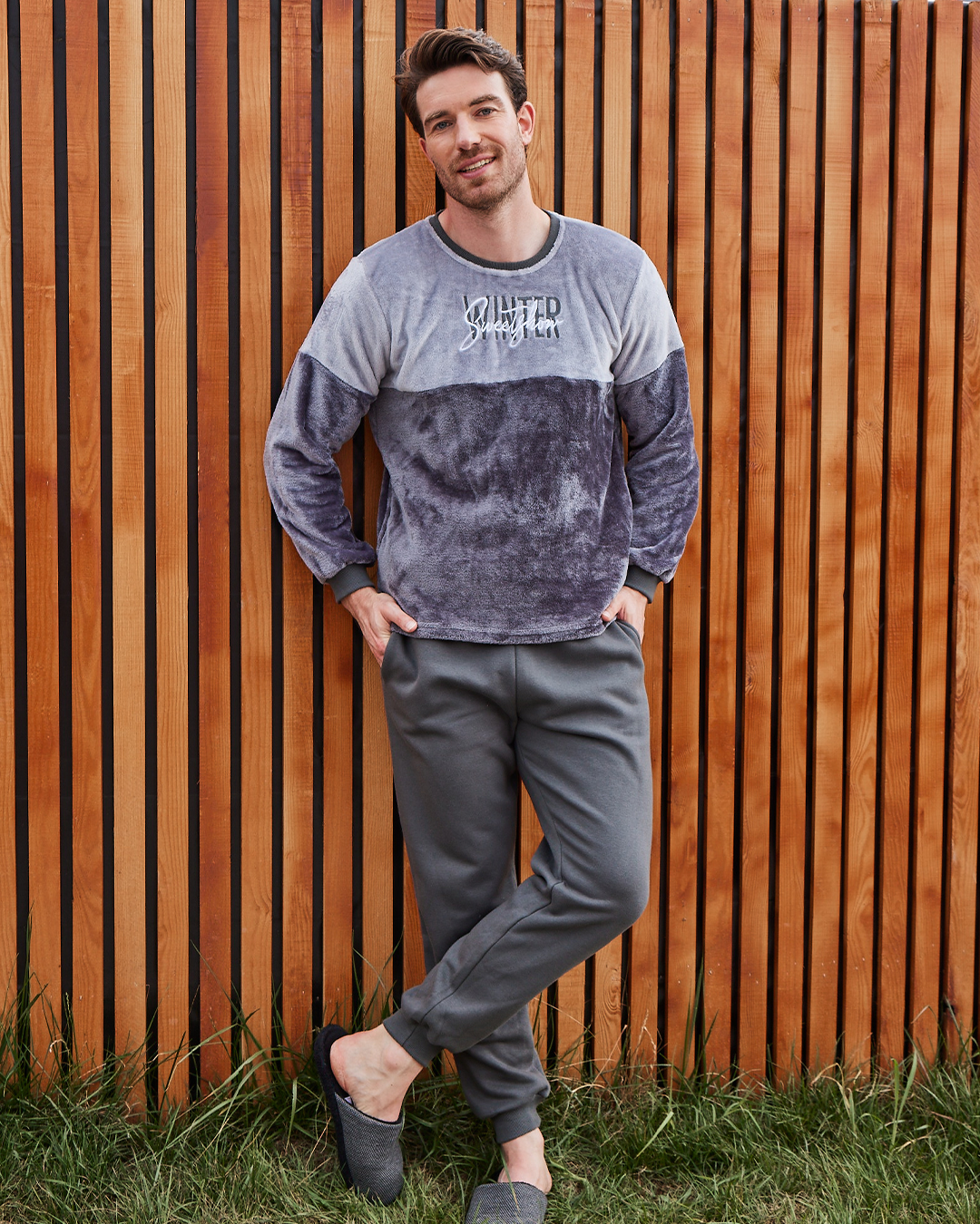 Winter Mens long Sleeve Pajama Polar X Fleece