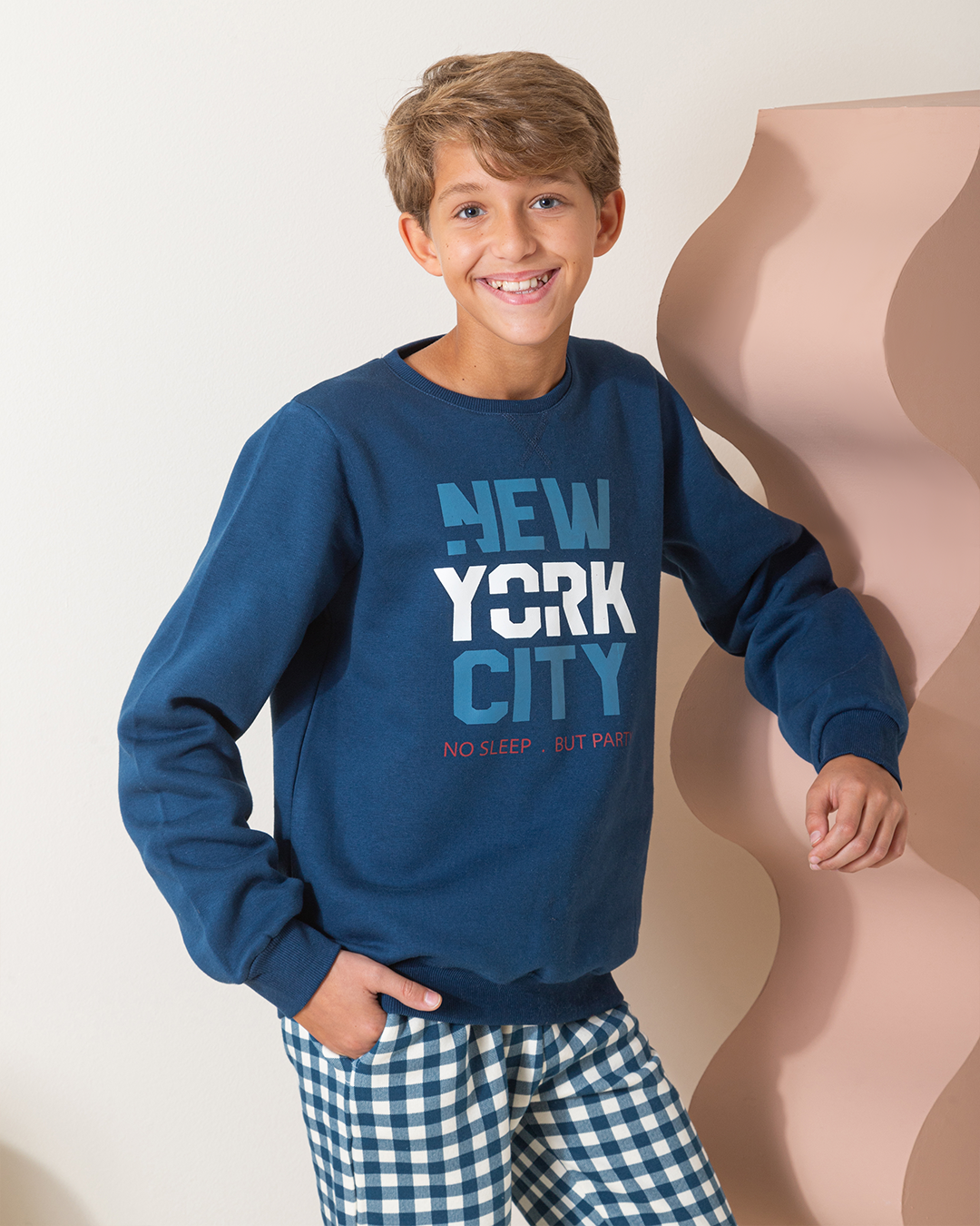 Melton long sleeve boys pajama New York City 