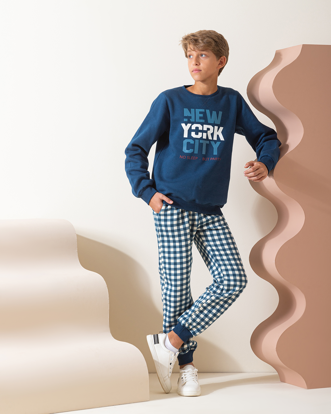 Melton long sleeve boys pajama New York City 