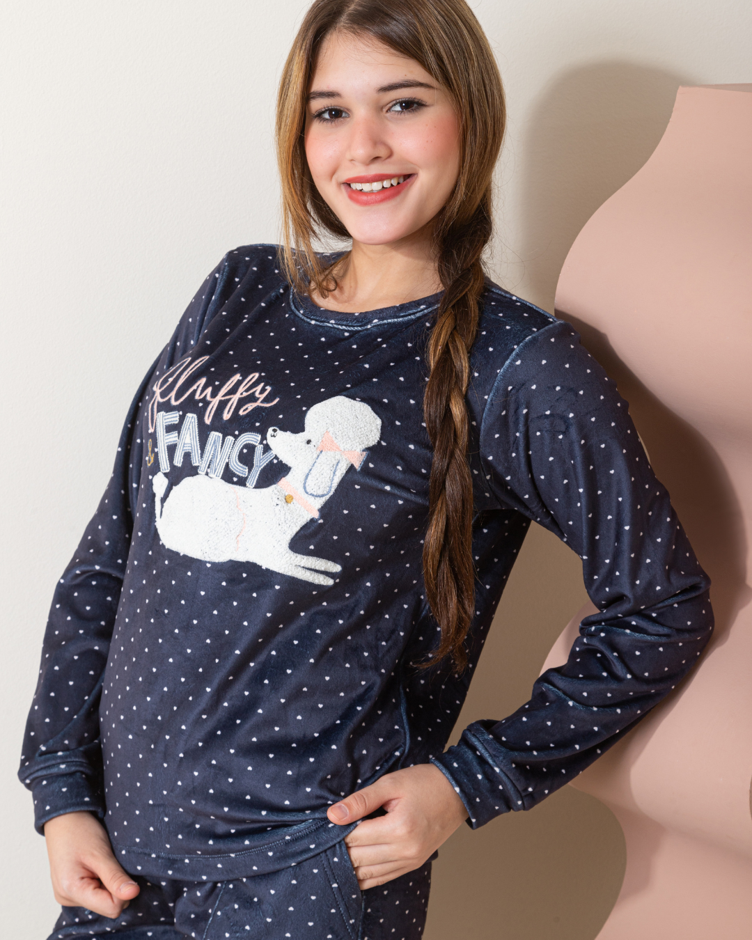 Girls' long sleeve pajamas Fluffy and fancy