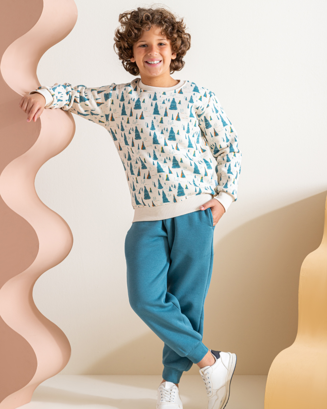 Littel Adventure Children's pajamas for boys, plain Milton, with printed Milton