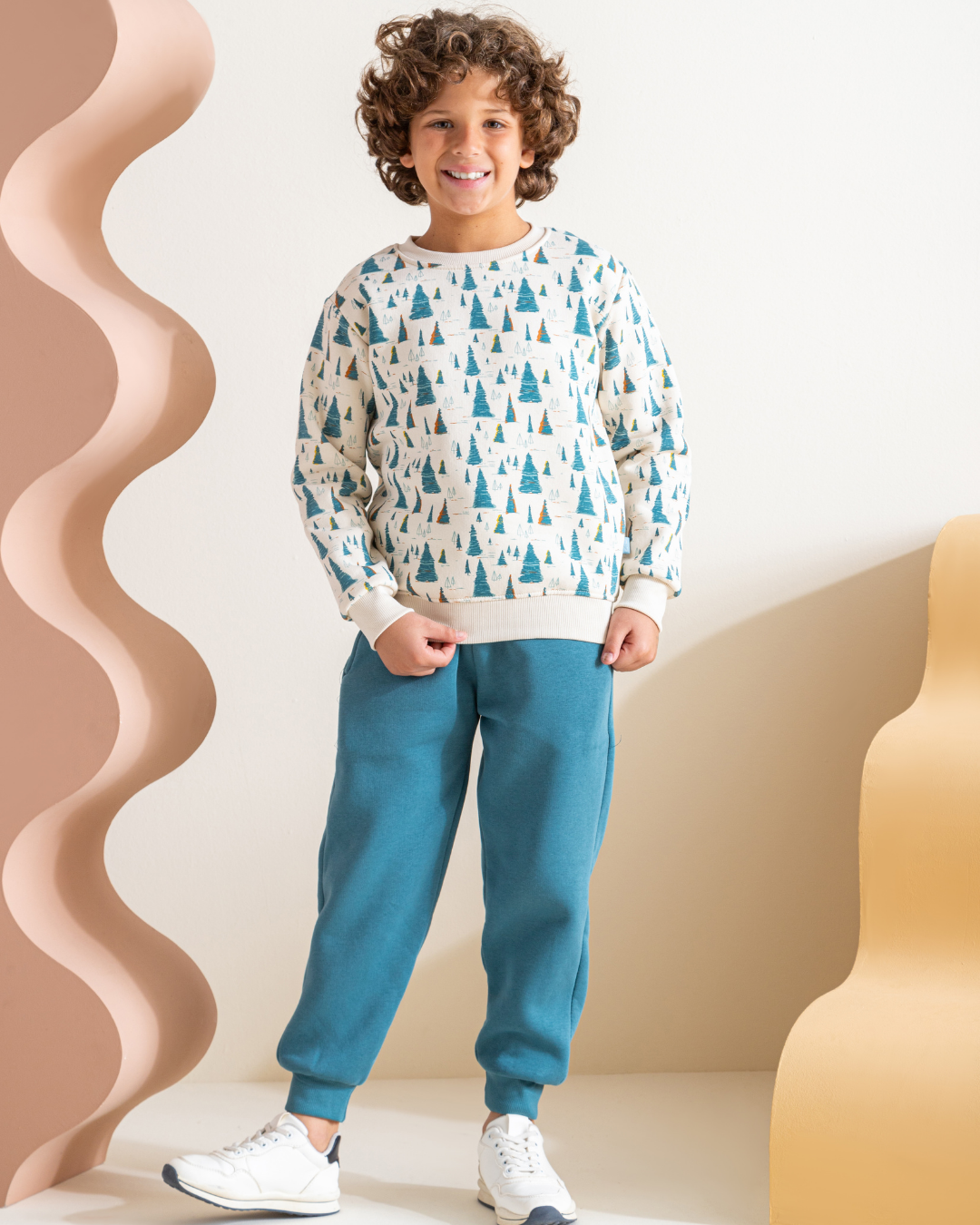 Littel Adventure Children's pajamas for boys, plain Milton, with printed Milton