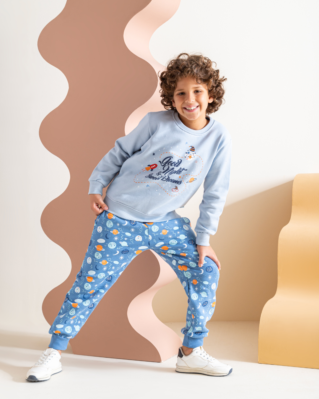 Sweet Dreams Children's pajamas for boys, plain, with printed Milton