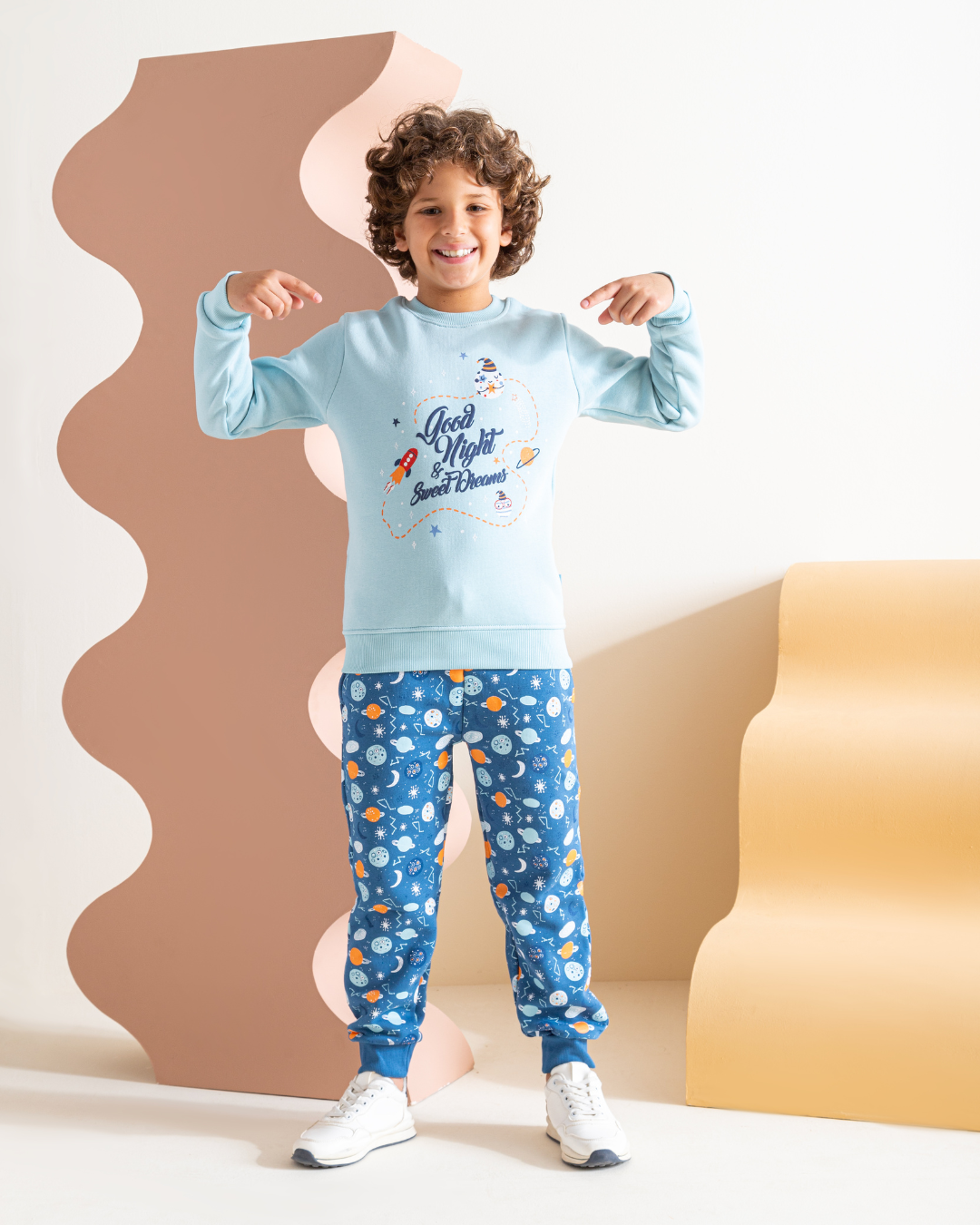 Sweet Dreams Children's pajamas for boys, plain, with printed Milton